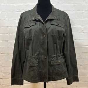 Merona Utility Jacket Green Relaxed Fit - Size Large